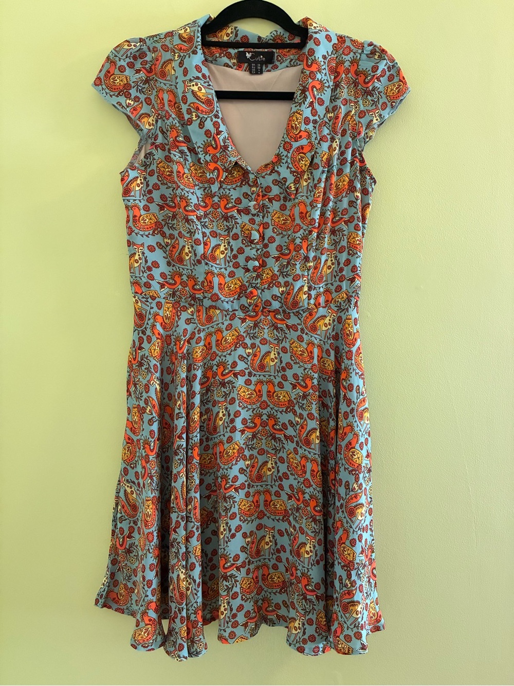 Fox and Hen V-Neck Paisley Dress